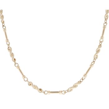 9ct Yellow Gold Rope And Bars Chain 18"