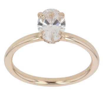9ct Yellow Gold 1.15ct Oval Cut Lab Grown Diamond Solitaire Ring