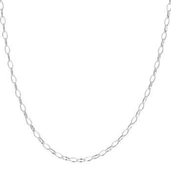Silver Oval Belcher Chain 20"