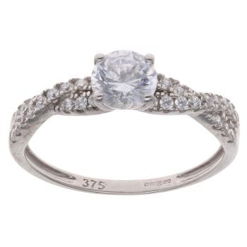 9ct White Gold Cubic Zirconia Ring