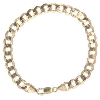 9ct Yellow Gold Curb Bracelet 8"