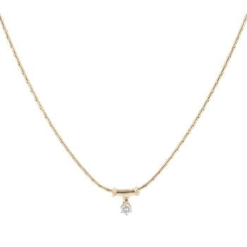 18ct Yellow Gold 0.25ct Diamond Pendant and Chain 16"