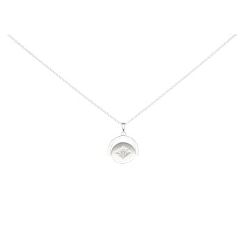Silver Spinning Star Pendant And Chain 18"