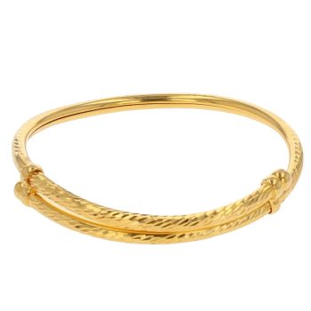 22ct Yellow Gold Diamond Cut Patterned Bangle