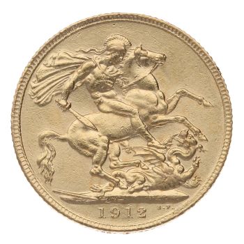 1912 George V Large Head UK Full Sovereign Coin