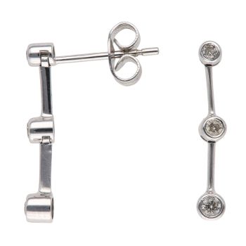 18ct White Gold 0.15ct Diamond Trilogy Drop Earrings