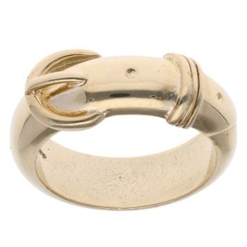 9ct Yellow Gold Plain Buckle Ring