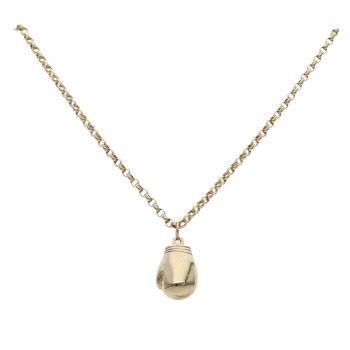 9ct Yellow Gold Boxing Glove Pendant and Chain 20"