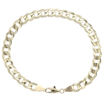 9ct Yellow Gold Curb Bracelet 8"