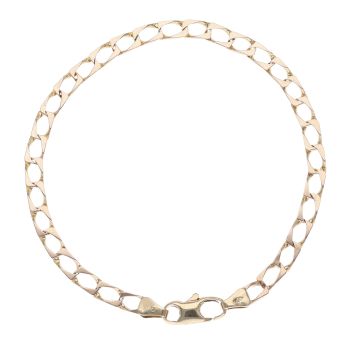9ct Yellow Gold Square Curb Bracelet 7.5"