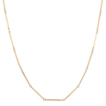 9ct Yellow Gold Fancy Bar Link Chain 28"