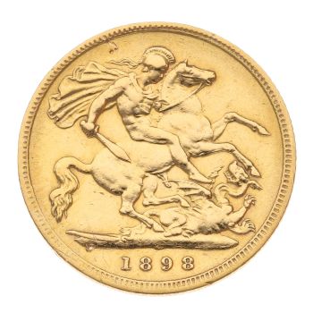 1898 Victoria Half Sovereign Coin
