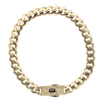 14ct Yellow Gold Monaco Classic Plain Flex Lock Curb Bracelet 8.5"