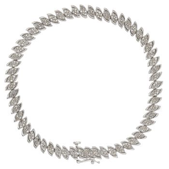 9ct White Gold 1.25ct Brilliant Cut Diamond Bracelet 7.5"