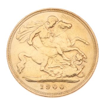 1900 Victoria Old Head UK Half Sovereign Coin