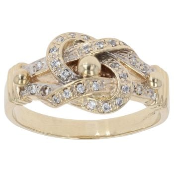 9ct Yellow Gold Cubic Zirconia Knot Ring