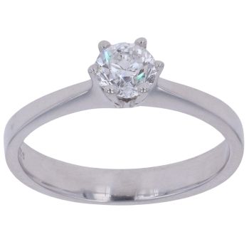 18ct White Gold 0.50ct Brilliant Cut Diamond Solitaire Ring
