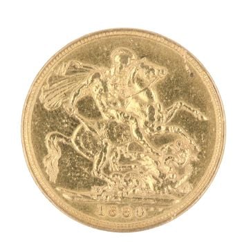 1880 Victoria Full Sovereign Coin