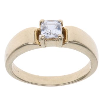 9ct Yellow Gold Cubic Zirconia Single Stone Ring