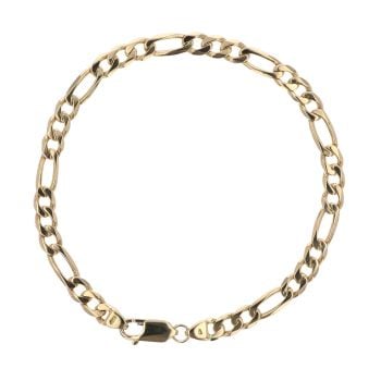 9ct Yellow Gold Figaro Bracelet 8.5"