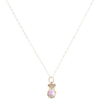 9ct Yellow Gold Blue Gemstone Teddybear Pendant and Chain 16"