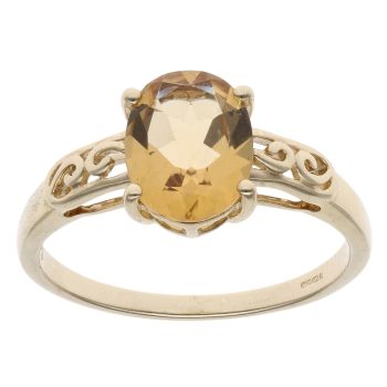 9ct Yellow Gold Citrine Single Stone Ring