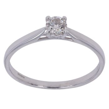 9ct White Gold 0.25ct Brilliant Cut Diamond Solitaire Ring