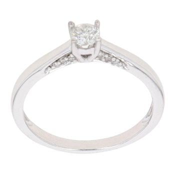 9ct White Gold 0.25ct Brilliant Cut Diamond Solitaire Ring