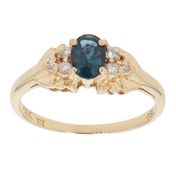 18ct Yellow Gold 0.10ct Diamond And Sapphire Ring