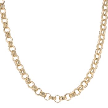 9ct Yellow Gold Patterned Belcher Chain 24"