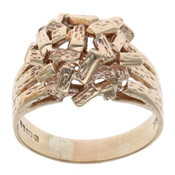 9ct Yellow Gold Patterned Knot Ring