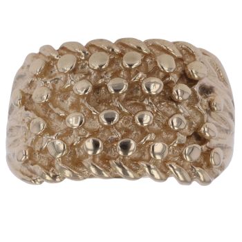 9ct Yellow Gold Four Row Keeper Ring