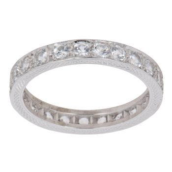 18ct White Gold Cubic Zirconia Full Eternity Ring
