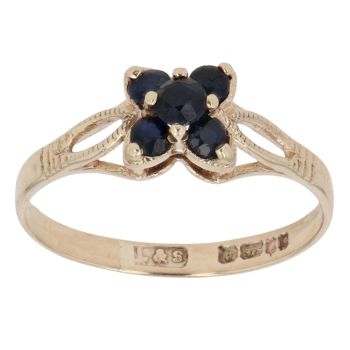 9ct Yellow Gold Sapphire Cluster Ring