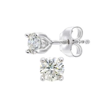 18ct White Gold 0.50ct Natural Diamond Solitaire Earrings