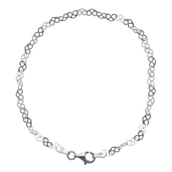 Silver Heart Link Bracelet 7.5" By Icesia