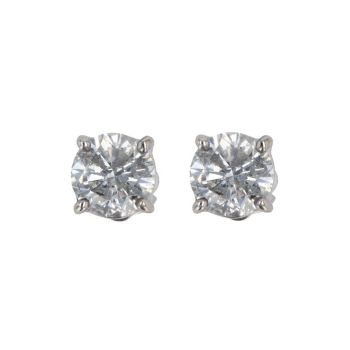 14ct White Gold 0.80ct Brilliant Cut Diamond Stud Earrings