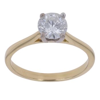 18ct Yellow Gold 1.00ct Brilliant Cut Diamond Solitaire Ring