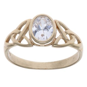 9ct Yellow Gold Cubic Zirconia Celtic Ring