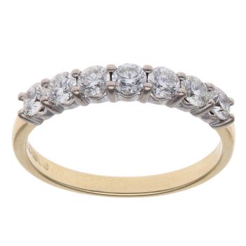 18ct Yellow Gold 1.00ct Brilliant Cut Diamond Half Eternity Ring