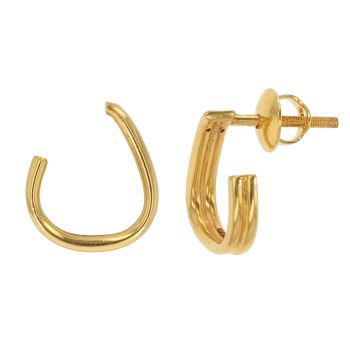 22ct Yellow Gold Open Loop Stud Earrings