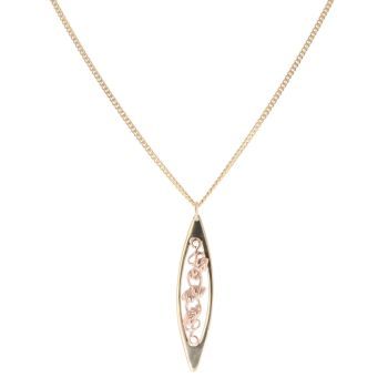 9ct Yellow and Rose Gold Tree of Life Marquise Clogau Pendant and Chain 18"