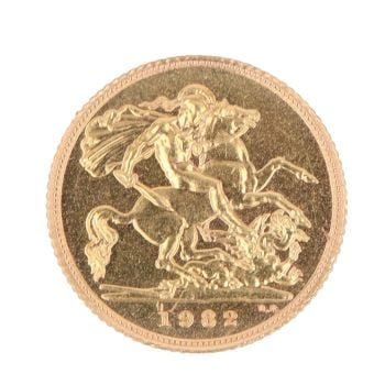 1982 Elizabeth II Half Sovereign Coin