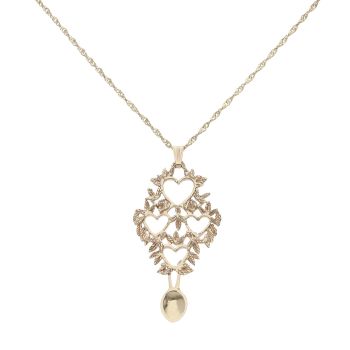 9ct Yellow Gold Love Spoon Pendant and Chain 24"