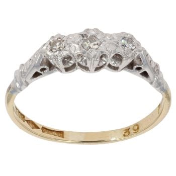 18ct Yellow Gold 0.10ct Diamond Trilogy Ring