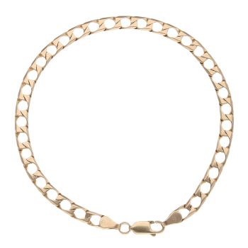 9ct Yellow Gold Square Curb Bracelet 8.5"
