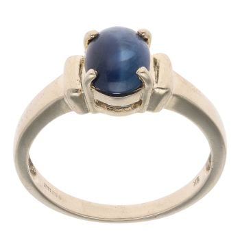 9ct Yellow Gold Sapphire Cabochon Single Stone Ring