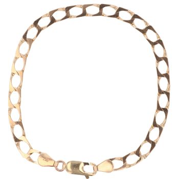9ct Yellow Gold Square Curb Bracelet 7.5"