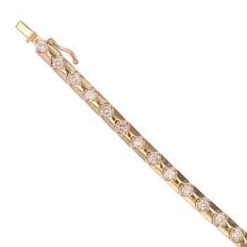 9ct Yellow Gold Cubic Zirconia Fancy Bracelet 7"