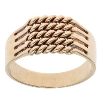 9ct Yellow Gold Five Row Twist Signet Ring